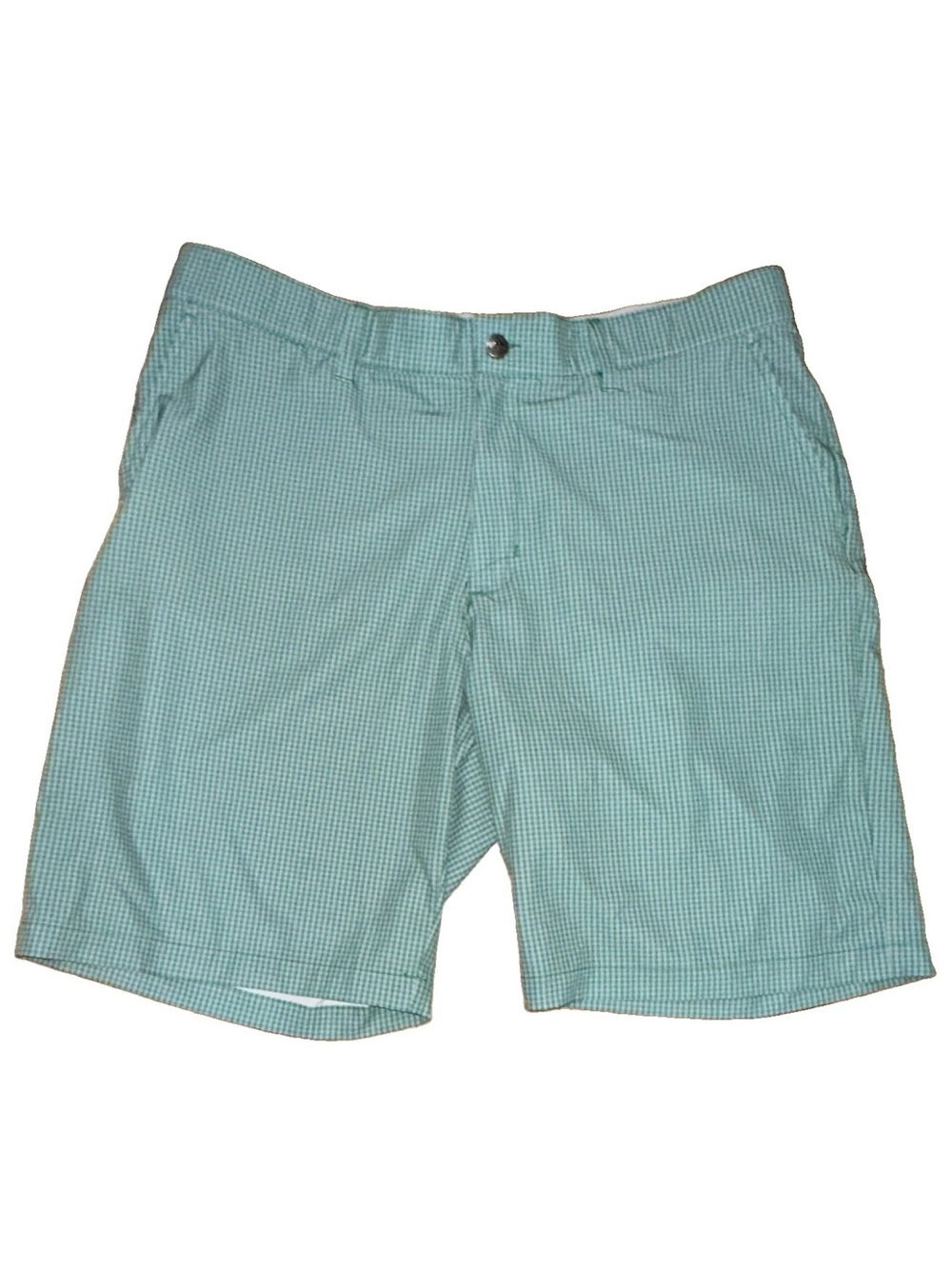 adidas Ultimate365 Men's Golf Shorts 36 Green/White Gingham Stretch